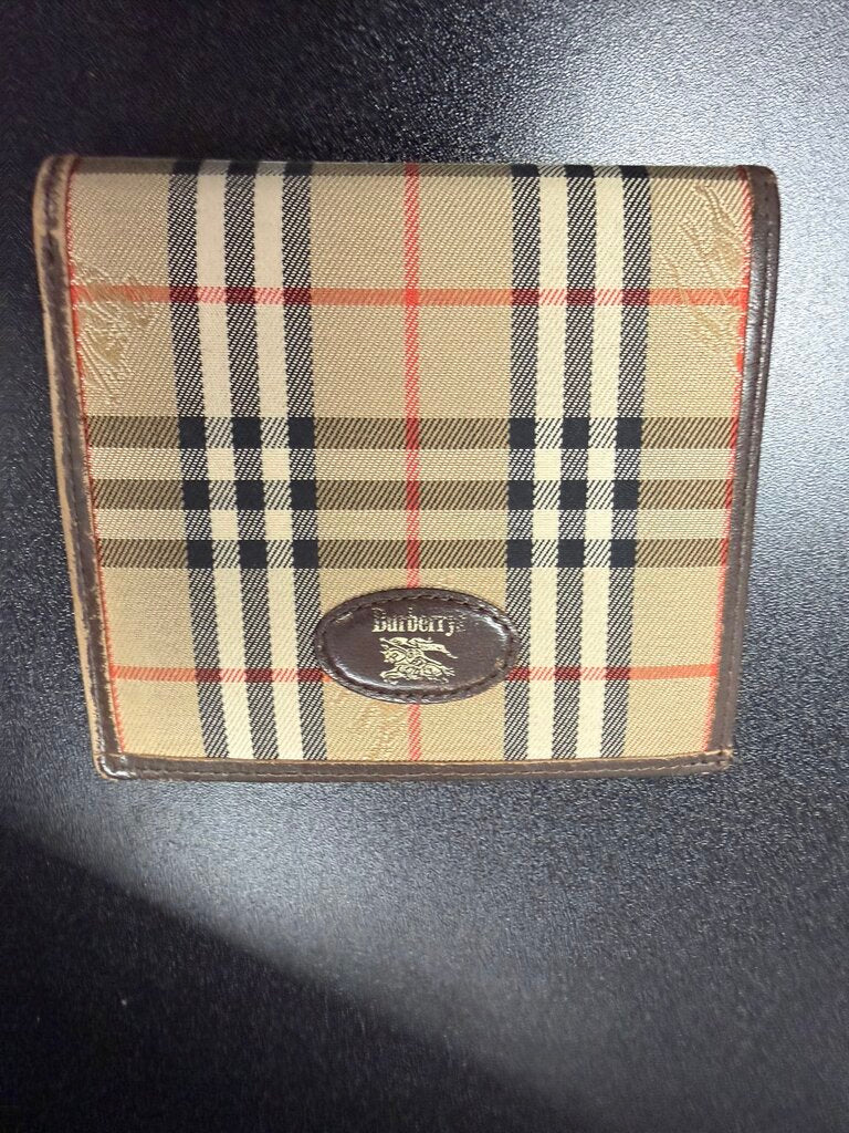 小物 vintage Burberry Novacheck Bifold wallet Burberry Vintage Nova Check Canvas Leather Bifold Wallet Logo