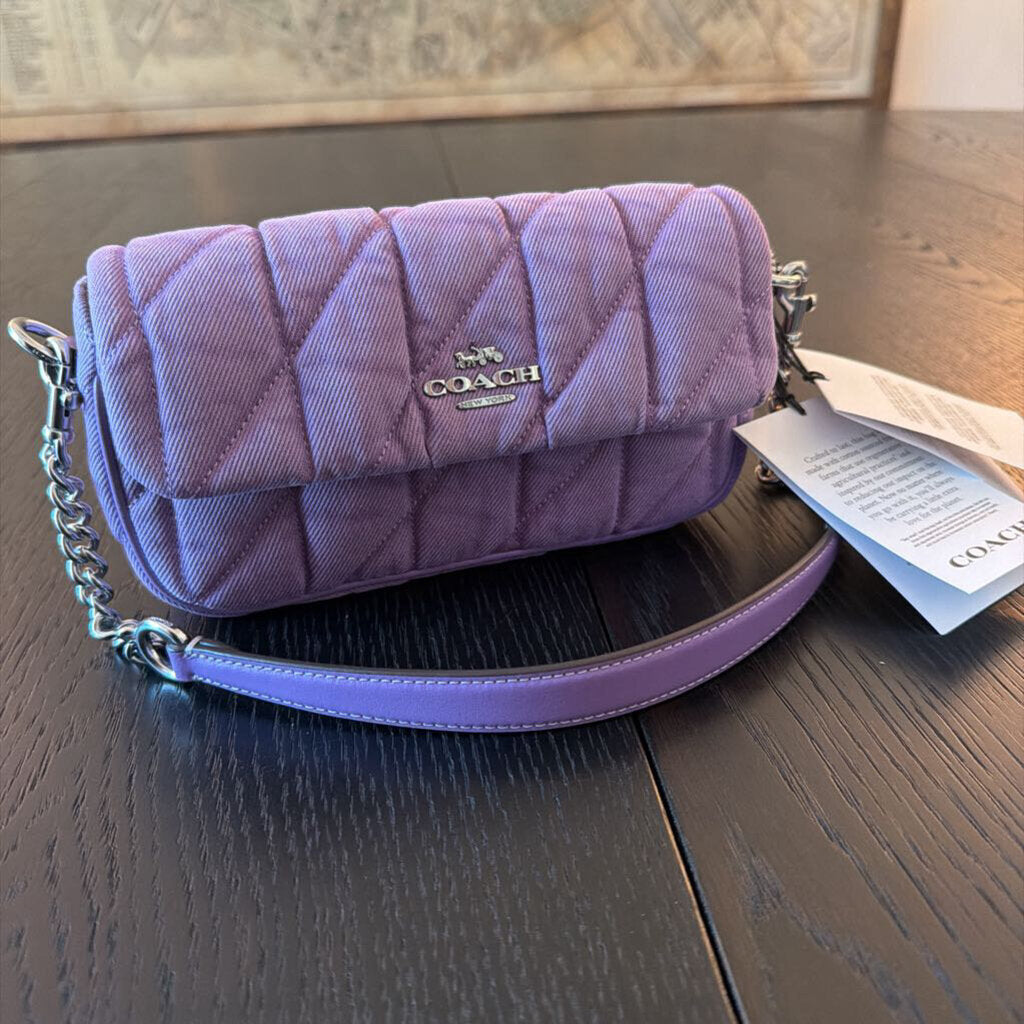 Coach Hailey Quilted Denim Flap Crossbody