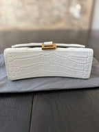 Balenciaga Crocodile Embossed Hourglass Top Handle Bag