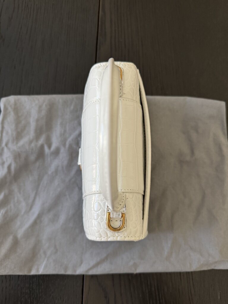 Balenciaga Crocodile Embossed Hourglass Top Handle Bag