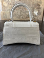 Balenciaga Crocodile Embossed Hourglass Top Handle Bag
