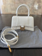 Balenciaga Crocodile Embossed Hourglass Top Handle Bag