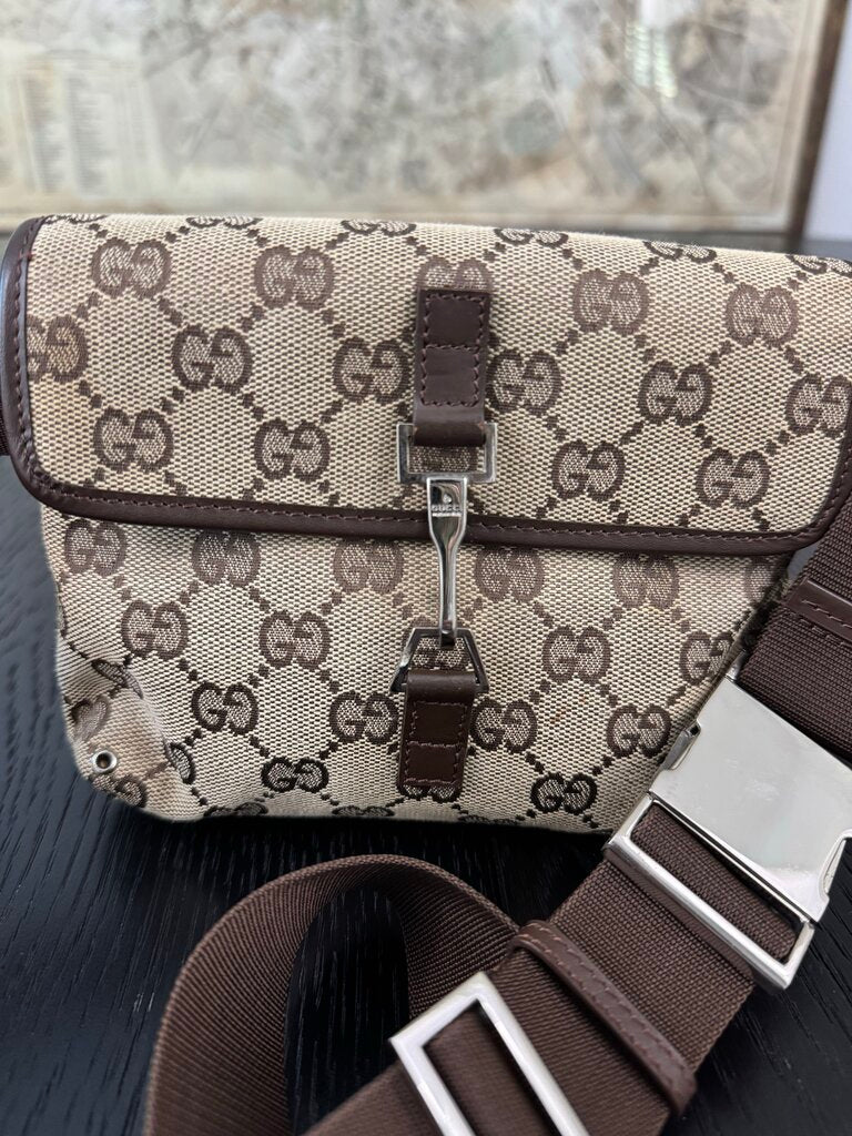 Gucci Monogram Canvas Bree Waist Belt