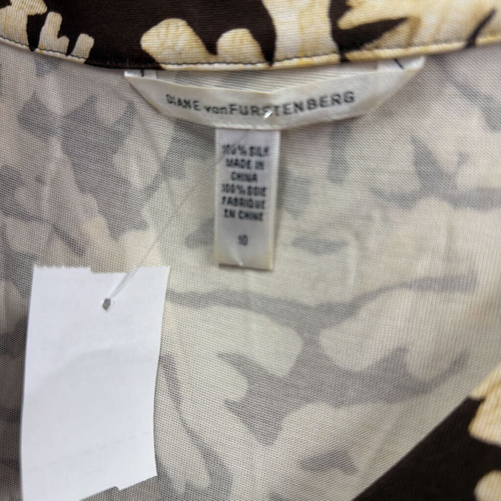10 L/S Patterned Wrap Dress