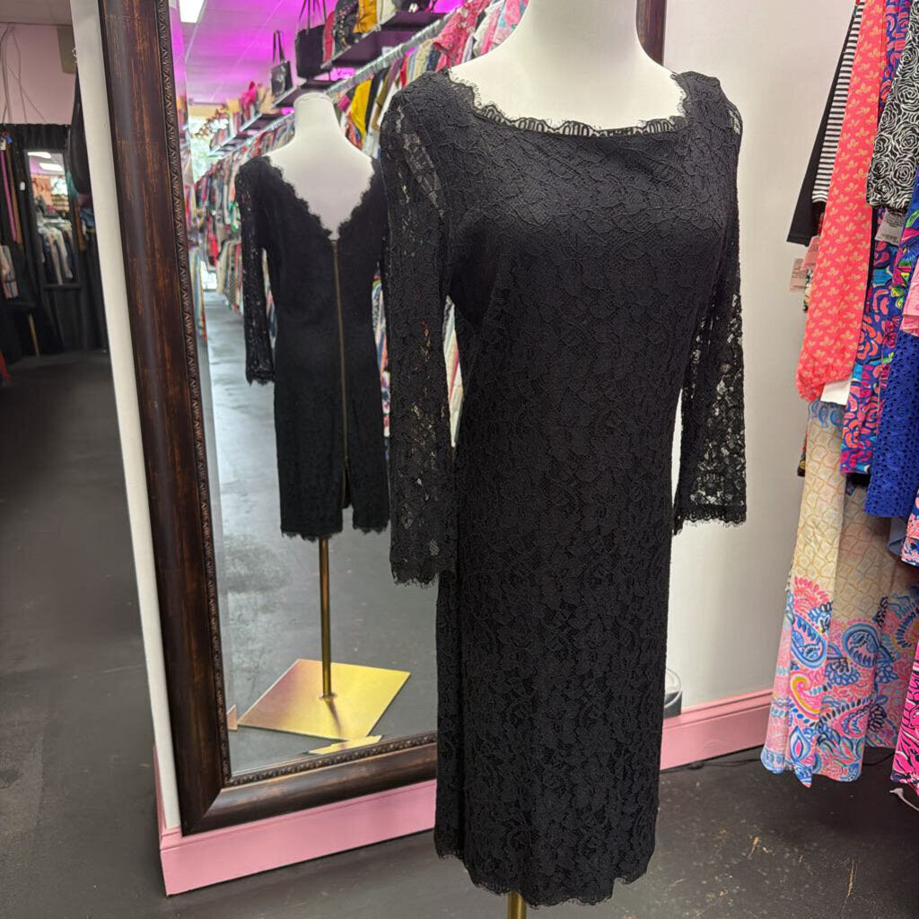 10 L/S Lace Solid Dress