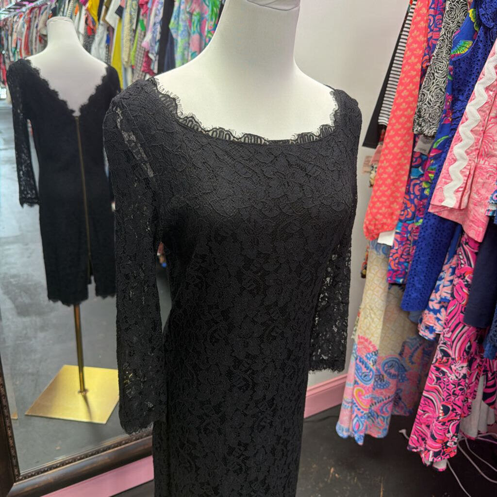 10 L/S Lace Solid Dress