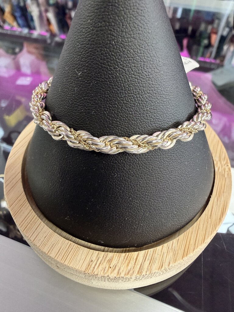 18 KGY & 925 Twist Chain Bracelet 7'