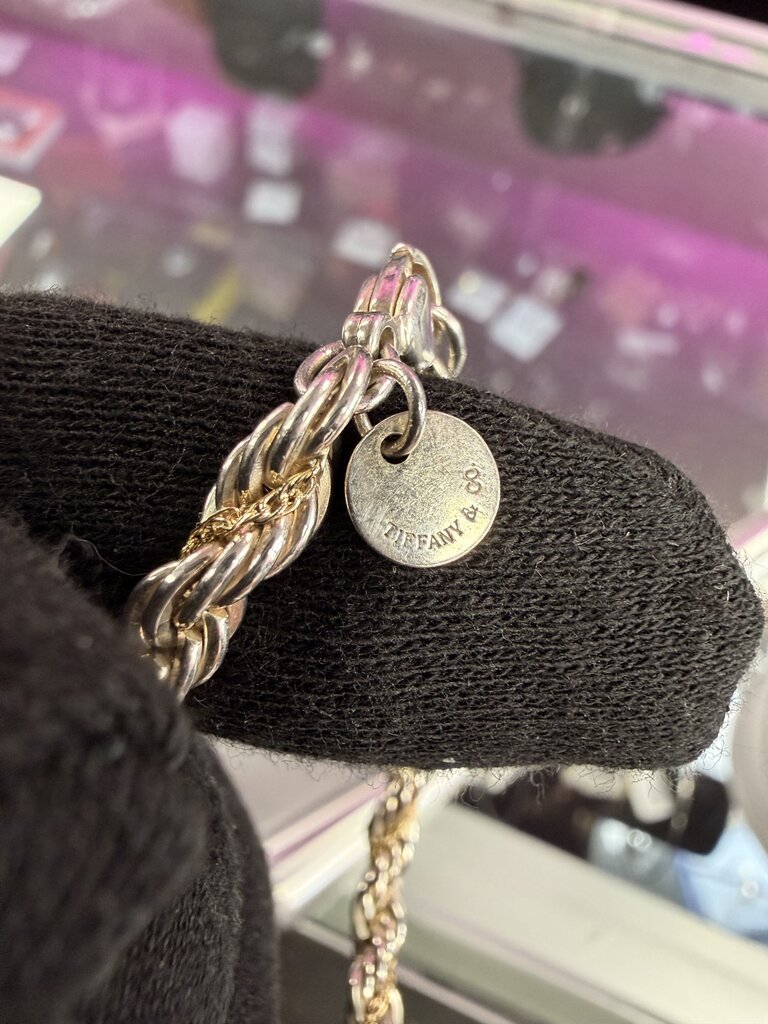 18 KGY & 925 Twist Chain Bracelet 7'