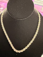 18 KYG & 925 Twist Rope Chain Necklace 24'