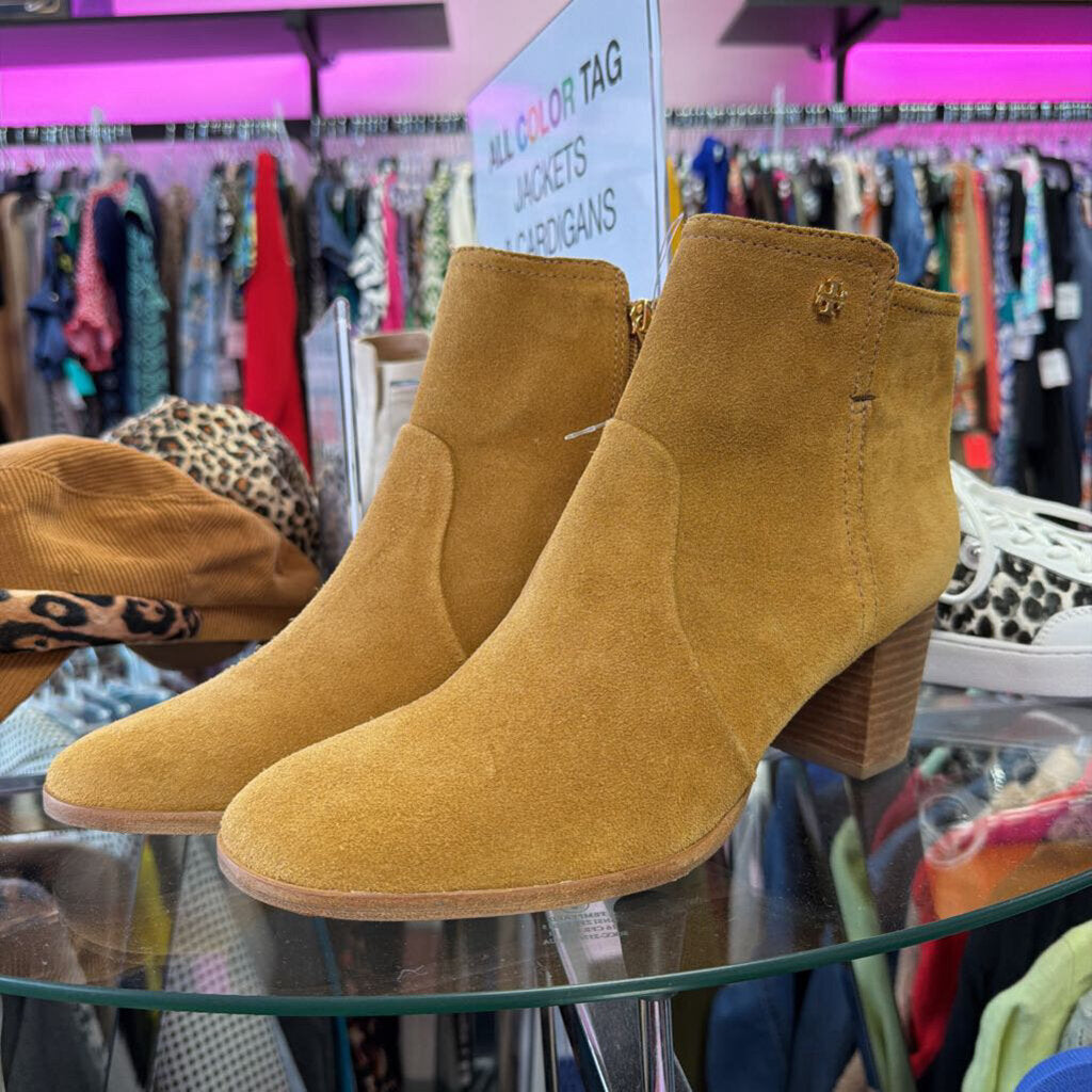 11M Tory Burch Suede Heeled Bootie