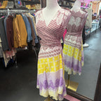 12 DVF Patterned Wrap Tie Waist Dress