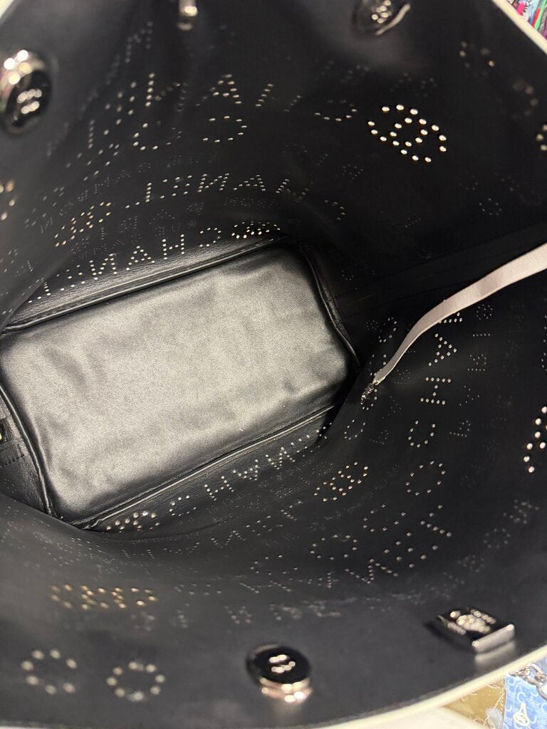 Chanel Beige Calfskin CC Eyelets Shopping Tote