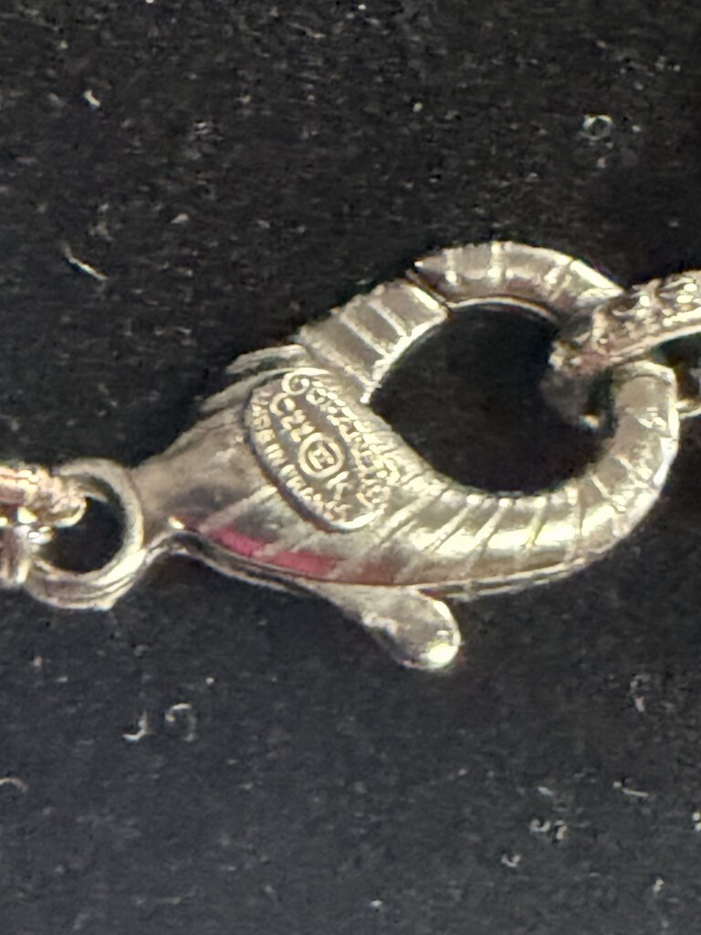 Chanel Heart Coco Mark Rhinestone Choker Necklace 14'