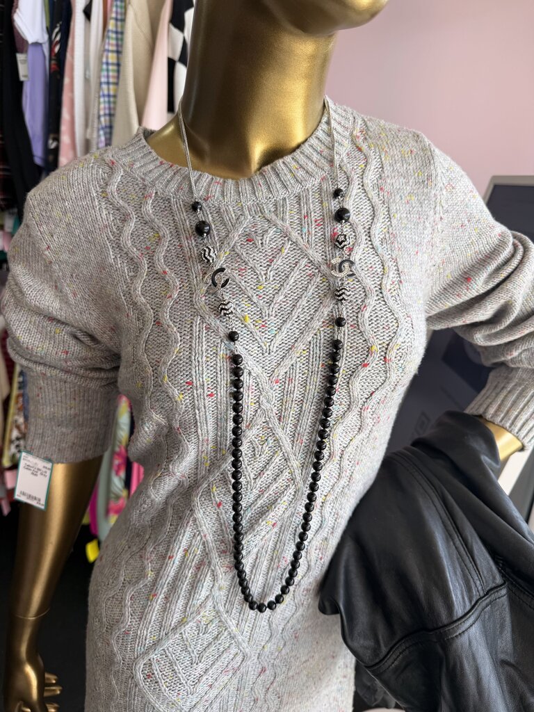 Chanel 2023 Black Prayer CC Beads 44 inches