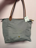 Longchamp Grey Canvas Brown Leather Trim