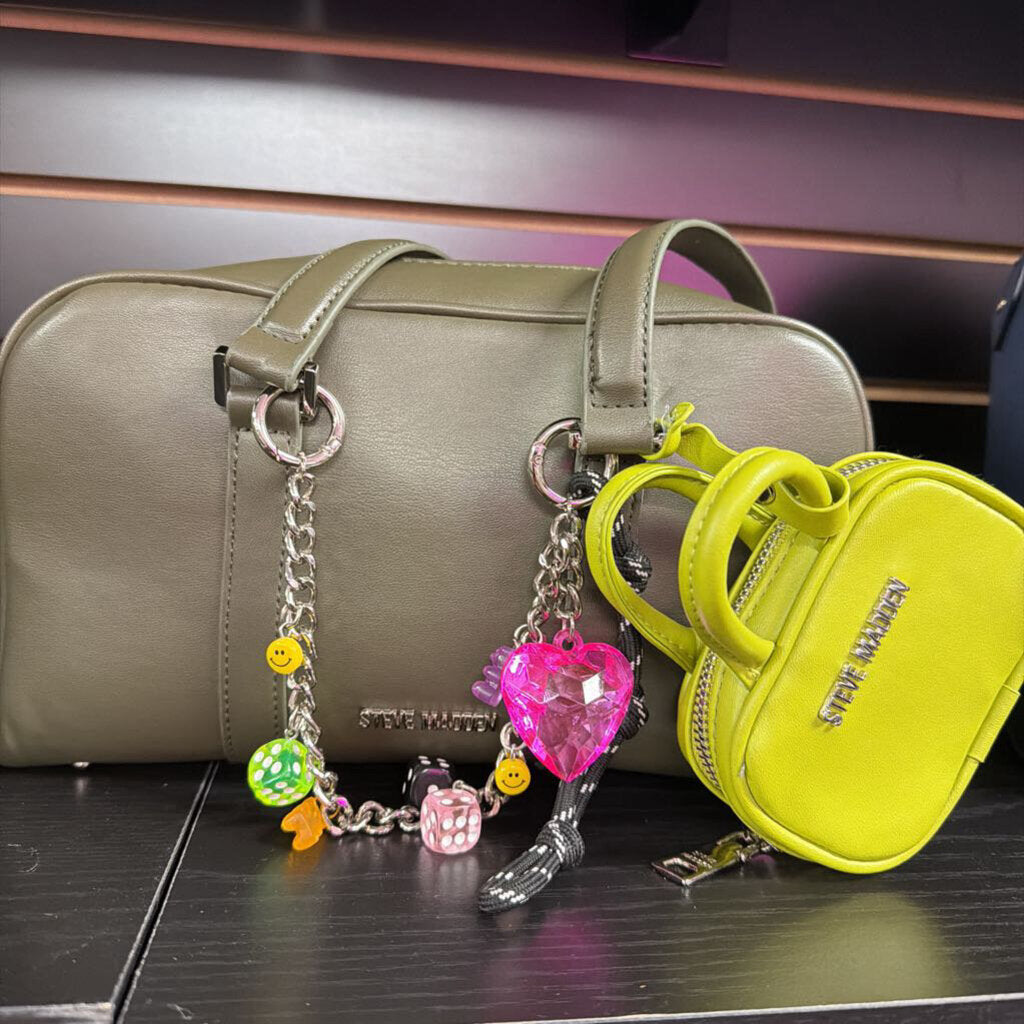 Steve Madden Faux Leather Satchel With Charms