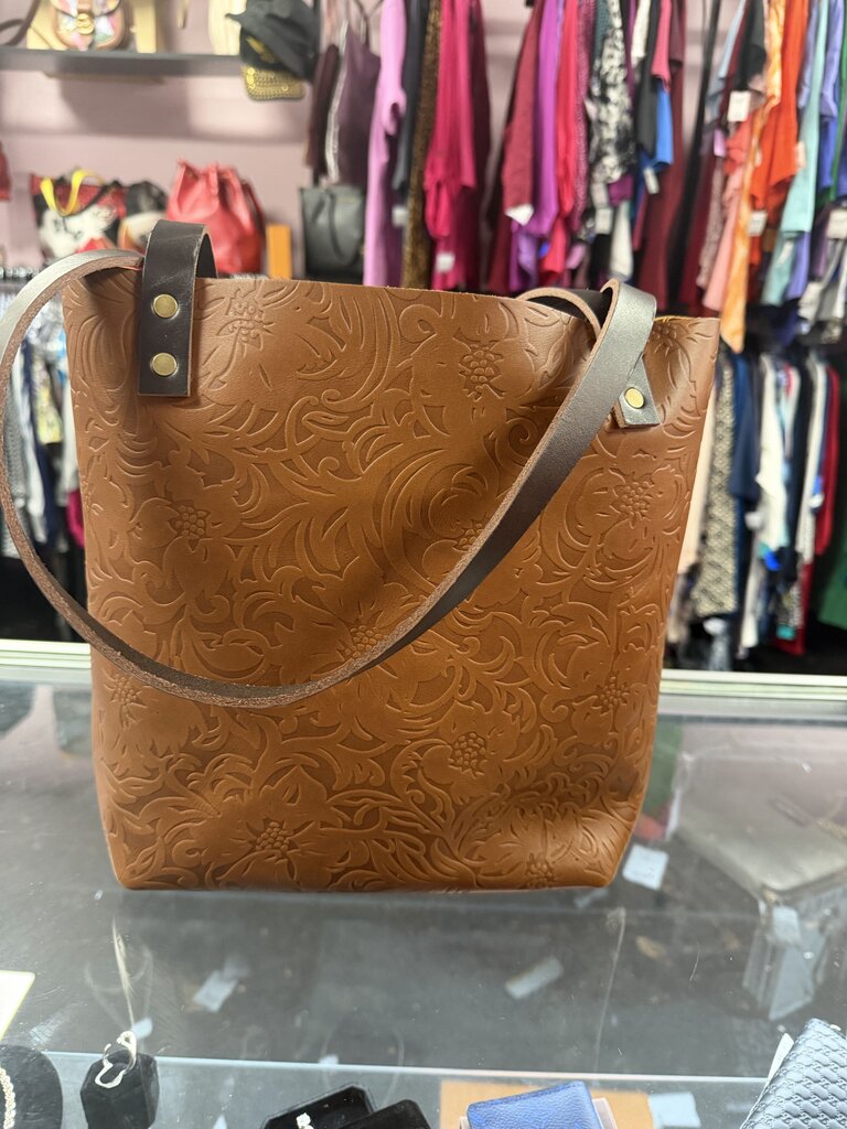 Portland Leather Meadow Tooled Leather Tote