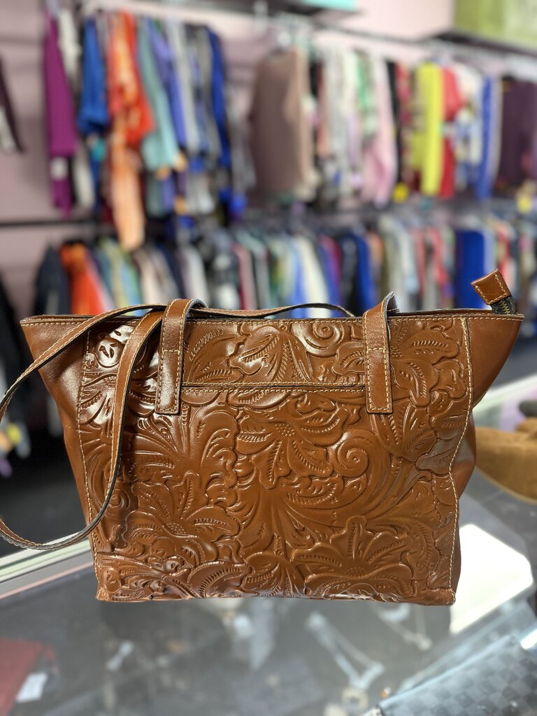 Portland Leather Meadow Tooled Leather Tote