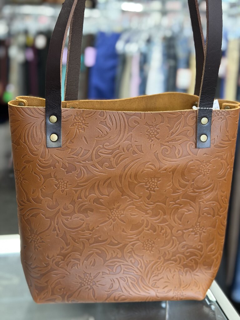Portland Leather Meadow Tooled Leather Tote