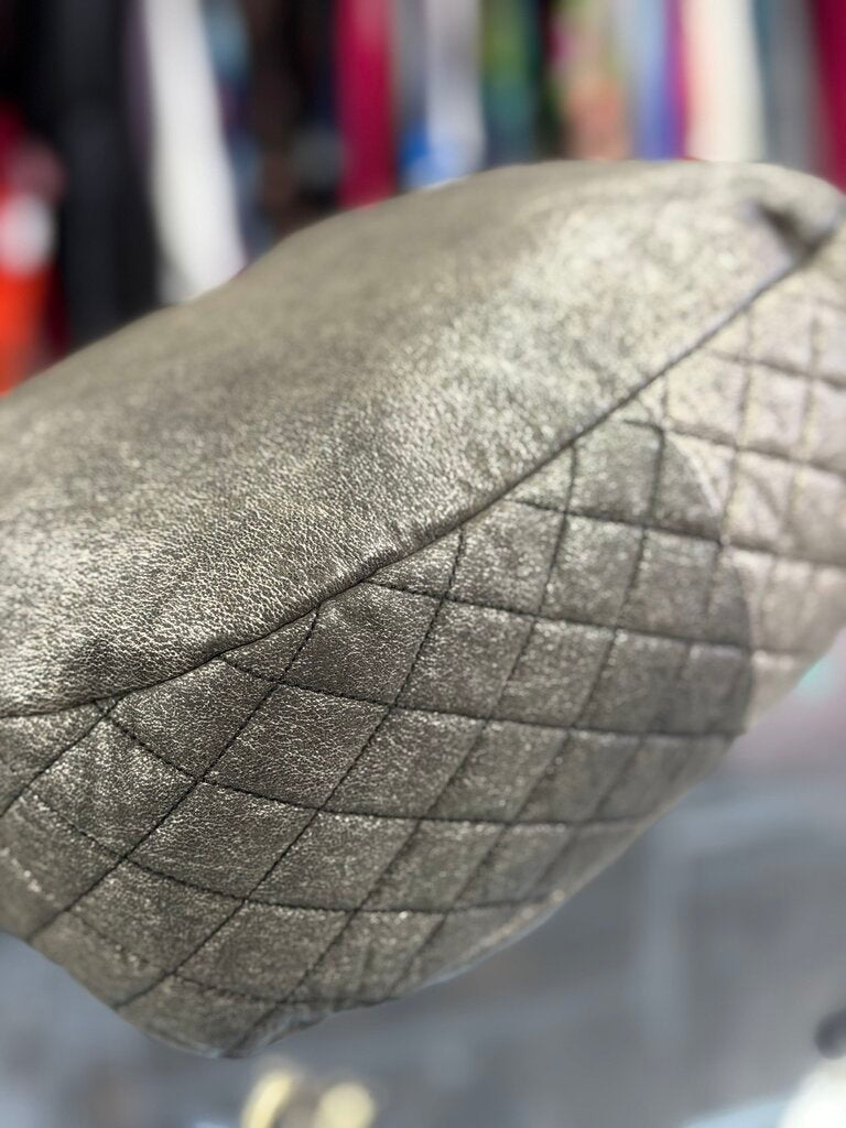 Jimmy Choo Metallic Silver Biker Boho Chain Shoulder Bag