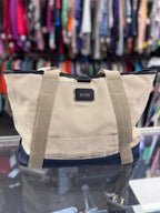 TUMI X ORLEBAR Tote Bag white navy Thick Rubber Material Removable Initial Plate