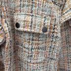 LG L/S Femme Plaid Stips Jacket