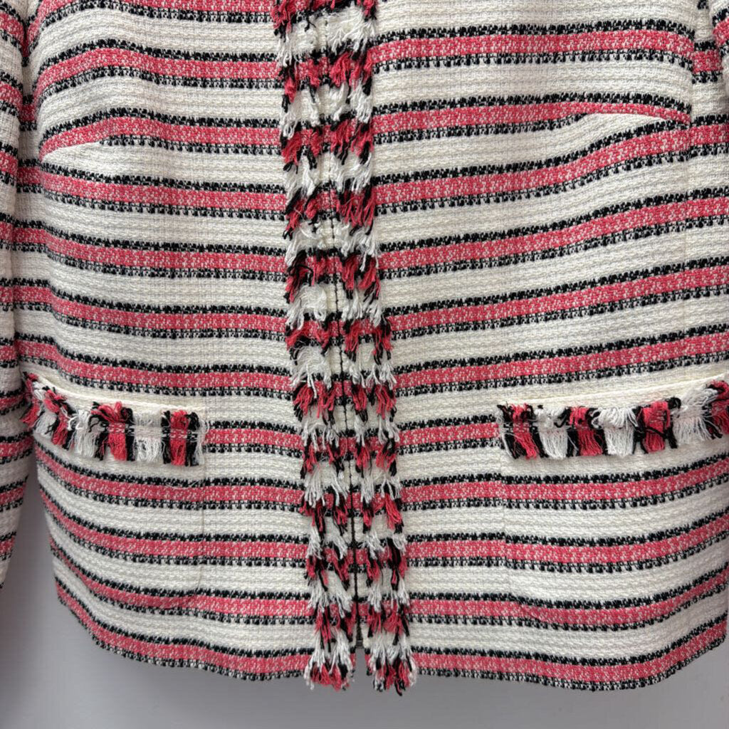 LG (12) Striped Fringe tweed Blazer