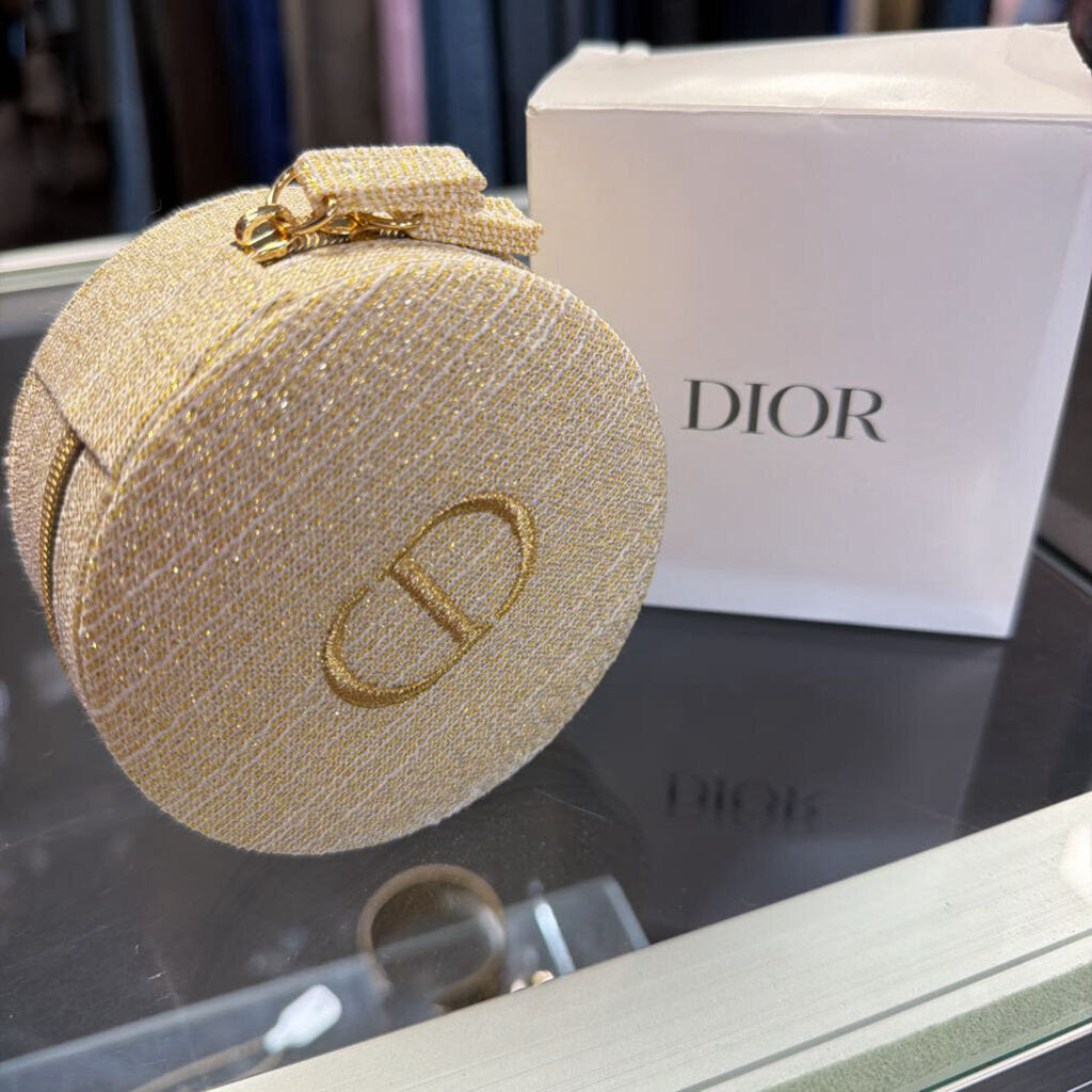 Dior Gold Glitter Travel Jewelry Box