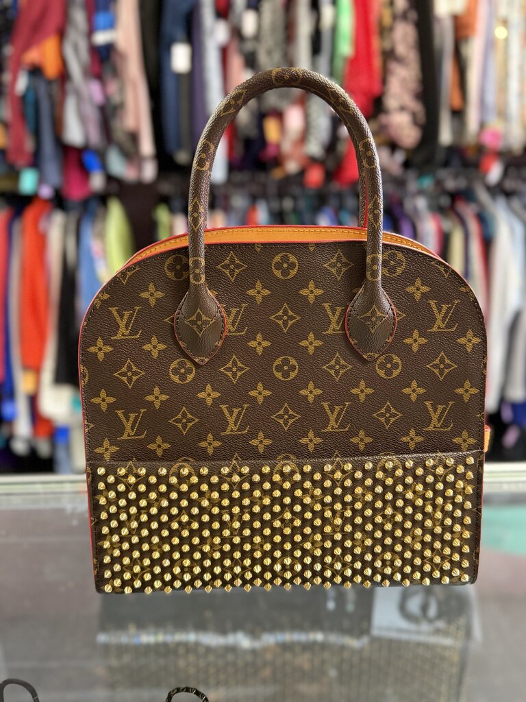 Louis Vuitton X Christian Louboutin Monogram Iconoclast Calf Hair Studs Satchel