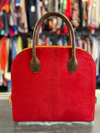 Louis Vuitton X Christian Louboutin Monogram Iconoclast Calf Hair Studs Satchel