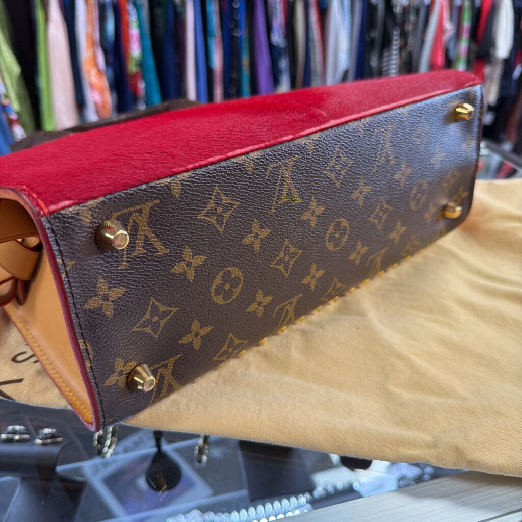Louis Vuitton X Christian Louboutin Monogram Iconoclast Calf Hair Studs Satchel