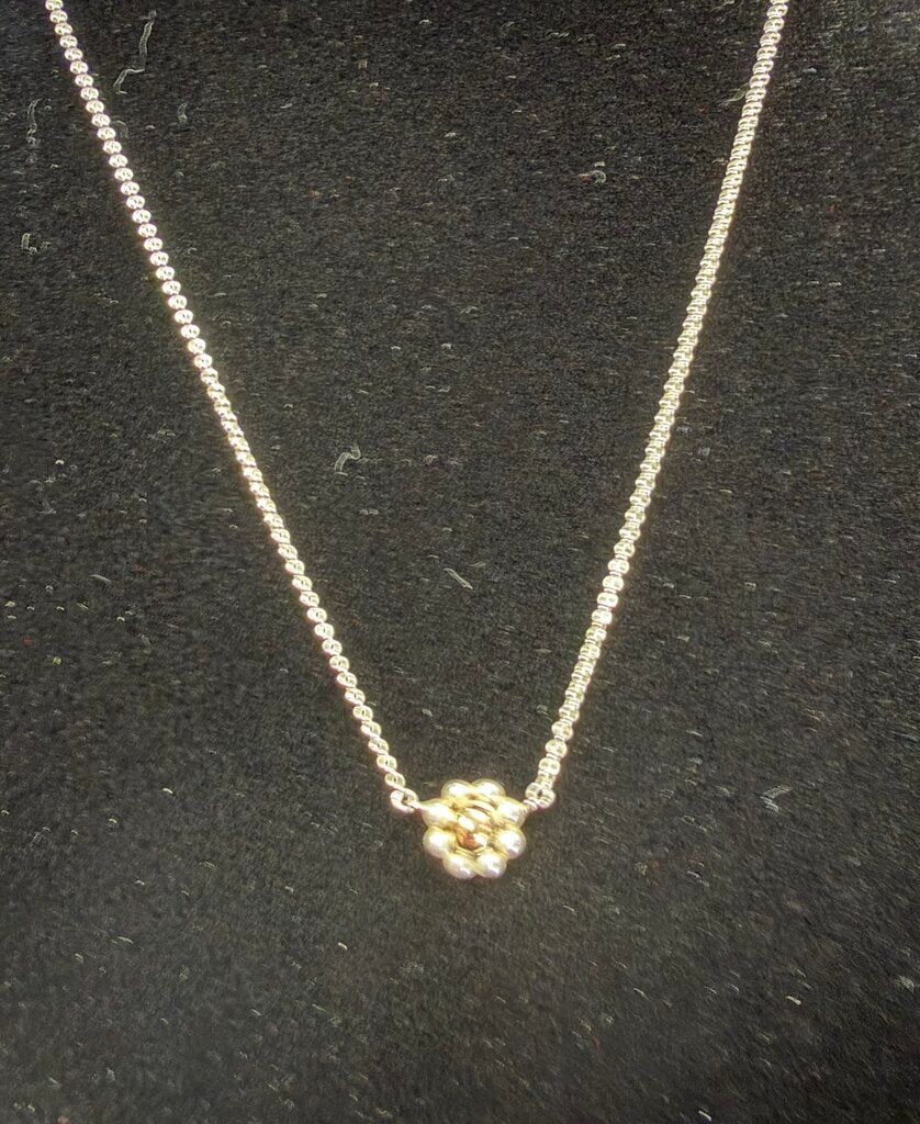 Tiffany &Co. 18k Gold Silver 925 Paloma Picasso Daisy Jolie Bead Flower Necklace