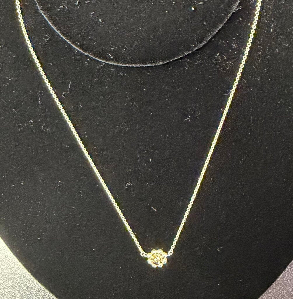 Tiffany &Co. 18k Gold Silver 925 Paloma Picasso Daisy Jolie Bead Flower Necklace