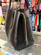 Coach Lora Carryall Shoulder Bag Tote Black Leather Suede Preppy Classic 89486