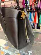 Coach Lora Carryall Shoulder Bag Tote Black Leather Suede Preppy Classic 89486