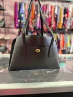 Coach Lora Carryall Shoulder Bag Tote Black Leather Suede Preppy Classic 89486