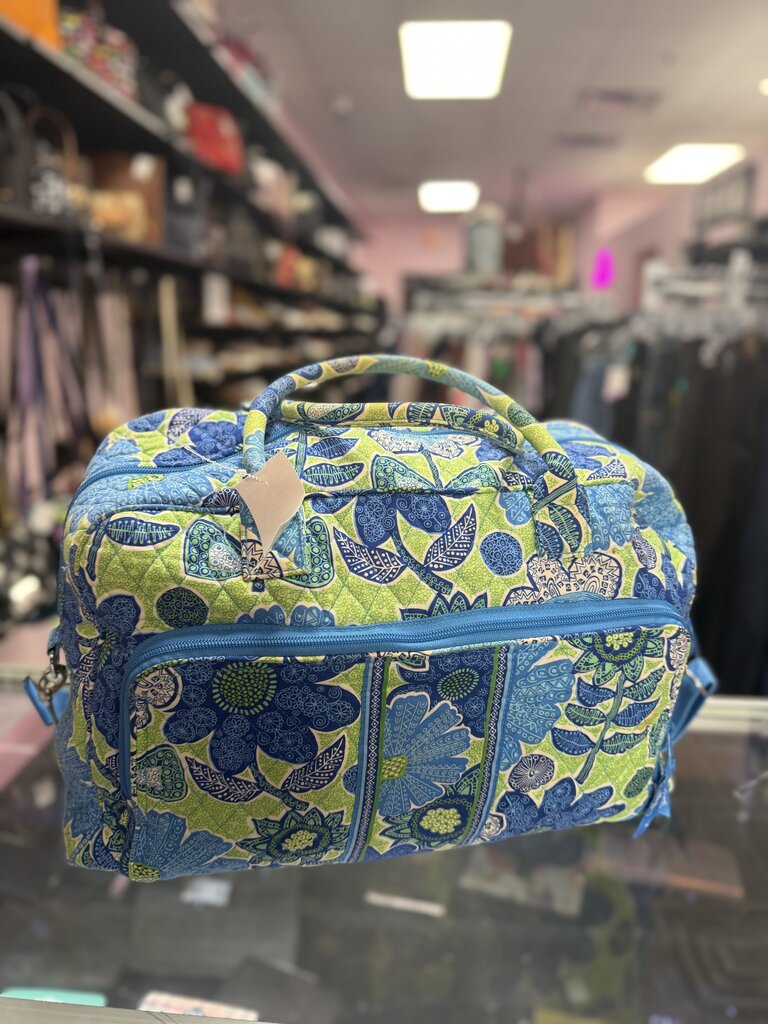 Vera Bradley Large Cotton Travel Duffel Bag Doodle Daisy Pattern