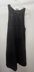 44Uk/12 US Emporio Armani Black Silk Sequin A-Line Dress