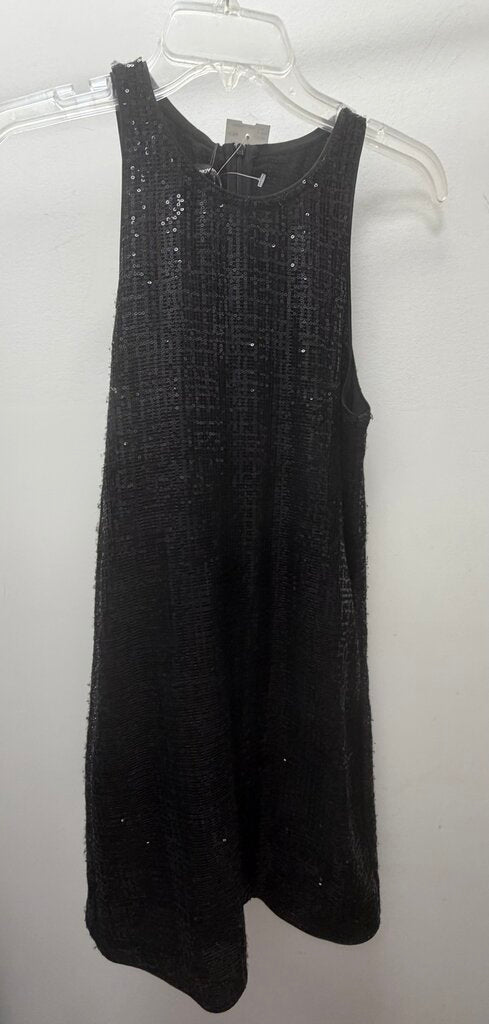 44Uk/12 US Emporio Armani Black Silk Sequin A-Line Dress