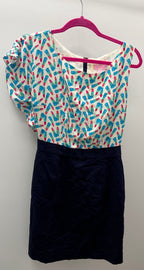 4 Lilly Pulitzer Delila Pencil Dress Silk Lipstick Print Navy Preppy Brunch