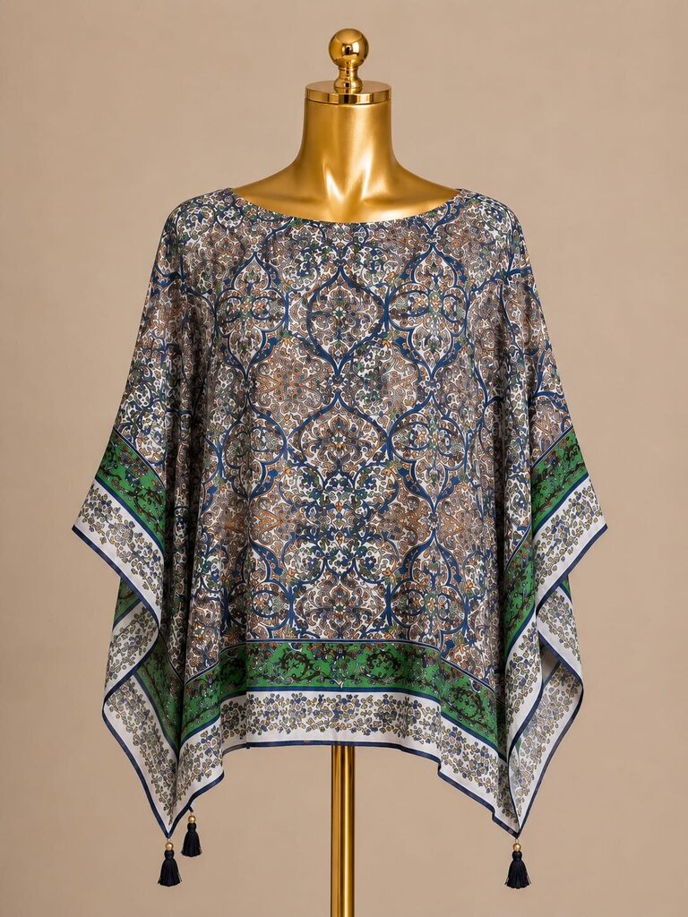 MD/LG Beach Tunic Cover up Caftan Sz M/L Cotton Silk