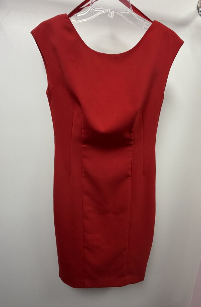 8 Anthropologie Sleeveless Solid Boat Neck Open Back Sheath Dress