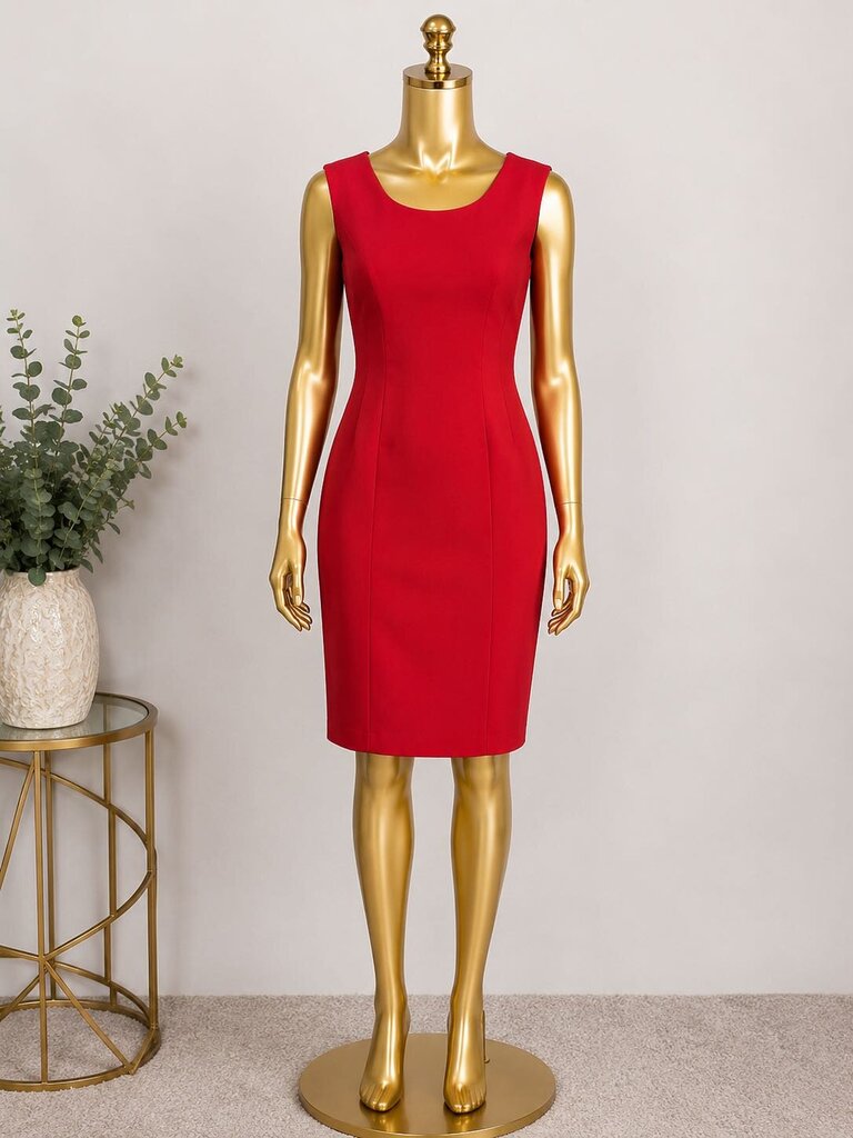 8 Anthropologie Sleeveless Solid Boat Neck Open Back Sheath Dress