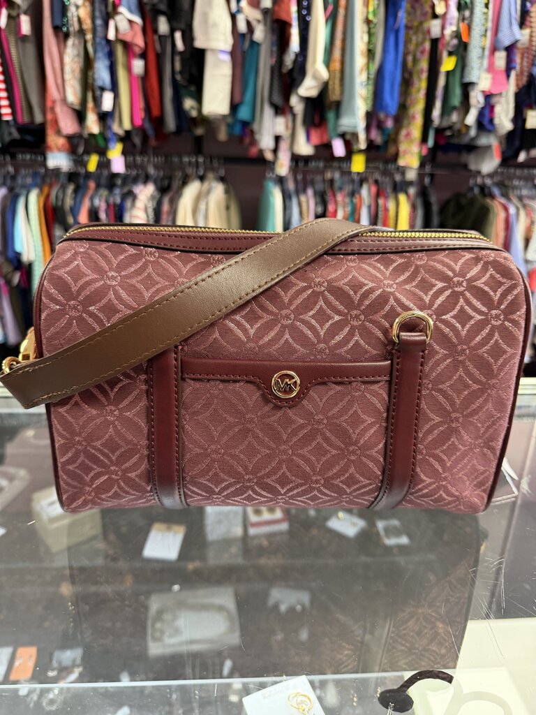 Michael Kors Jet Set Travel Medium Jacquard Logo Duffle Priced for Missing Long Strap