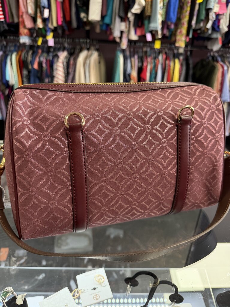 Michael Kors Jet Set Travel Medium Jacquard Logo Duffle Priced for Missing Long Strap