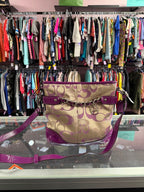 Coach Canvas Signature Crossbody Shoulder Bag Chain Detail
