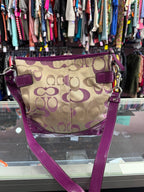Coach Canvas Signature Crossbody Shoulder Bag Chain Detail