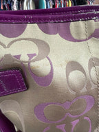 Coach Canvas Signature Crossbody Shoulder Bag Chain Detail