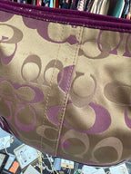 Coach Canvas Signature Crossbody Shoulder Bag Chain Detail