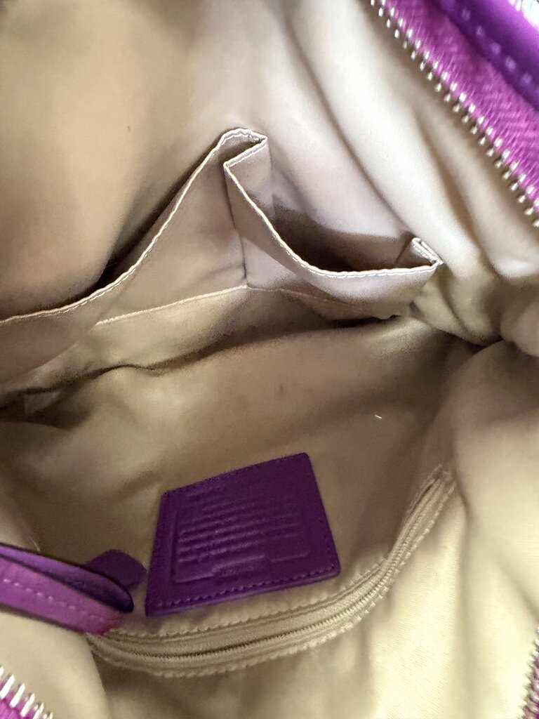 Coach Canvas Signature Crossbody Shoulder Bag Chain Detail